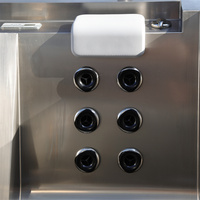 Bain à remous intégré à chauffage double (bois et électrique) avec écran LCD, hydromassage et circulation d'eau