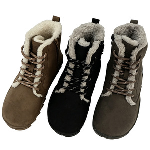 Bottes d'hiver minimalistes pour l'extérieur, à bout large, chaudes et confortables, doublées polaire, avec fermeture éclair latérale flexible, pour la neige - Product Image 3