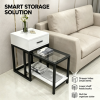 Table basse d'angle réglable en bois, style moderne et simple, pour salon, meuble d'appoint compact pour la maison