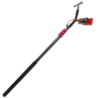 Cepillo para fregar pisos con mango largo, barra telescópica de aleación de aluminio, cerdas rígidas, ecológico, para limpieza de azulejos, terrazas, patios y garajes
