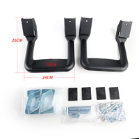 Kit complet de marchepieds latéraux pour camion en aluminium avec revêtement en poudre noire, comprend des supports de montage, compatible avec Chevy, Ford, Toyota, GMC, Dodge RAM