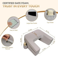 Coussin de lecture en mousse à mémoire de forme, support ergonomique pour ordinateur portable, jeux, lit, canapé, dortoir, bureau, avec poche, housse amovible et lavable