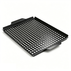 Accessori Premium per Barbecue: Vassoio Antiaderente e Cestello in Acciaio Inox per Carne e Verdure, Utensile per Grigliate all'Aperto - Product Image 3
