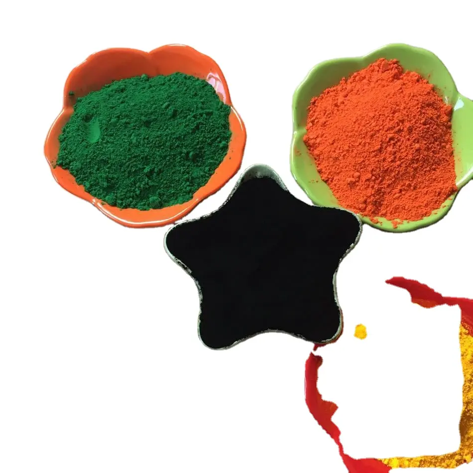 Industrial Plastic Pigment Iron Oxide Pigment Iron Oxide Red Green Orange Blue For Construction