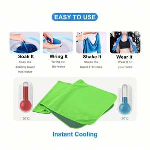 Serviette de sport rafraîchissante instantanée en microfibre avec logo personnalisé par sublimation, pour la gym, le sport et les activités extérieures, avec bouteille - Product Image 4