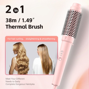 Bán buôn <span class=keywords><strong>1</strong></span>.5 inch Tourmaline ion Nhiệt Led tạo kiểu bàn chải Volumizing PTC nóng nhiệt độ nhanh hiển thị điện hộ gia đình - Product Image 4