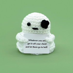 Jouet en peluche tricoté à la main en laine, cadeau d'Halloween : Fantôme, Imp, <span class=keywords><strong>Grim</strong></span> <span class=keywords><strong>Reaper</strong></span>, jouet en peluche émotionnel - Product Image 5