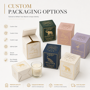 Wholesale Hot Stamping Gold Logo Rigid Candle <b>Packaging</b> Box Custom Square Paper Box Custom Size Gift Box Factory Direct Low MOQ - Product Image 5