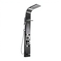 Panneau de douche en acier inoxydable 304 avec jets pluie et cascade, système de douche mural pour salle de bain