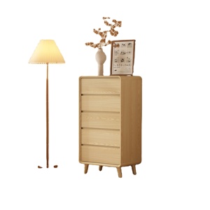 Meuble de rangement moderne à cinq compartiments avec pieds en panneau de bois et <span class=keywords><strong>tiroirs</strong></span> profonds pour entrepôt, hôpital, salon, chambres - Product Image 3