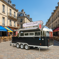 Camion de restauration mobile CAMPTRL avec cuisine complète, remorque alimentaire portable, chariot de restauration rapide, utilisation pour restaurant de crème glacée