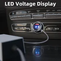 Chargeur USB Type C pour Starlink, chargeur allume-cigare pour véhicules 12V-24V, voltmètre numérique 2M, câble d'extension étanche