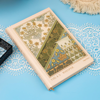Agenda A5 Rétro Floral à Couverture Rigide, Impression Dorée de Luxe, Emballage Personnalisé avec Logo pour Mariage, Boutique, Papeterie en Gros