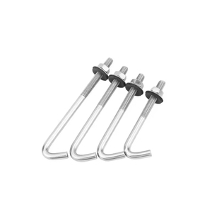 M12 M14 Acero inoxidable súper dúplex SS 2205 2507 A286 904L 1,4410 L & J tipo gancho base perno de anclaje con tuerca hexagonal DIN529 - Product Image 5