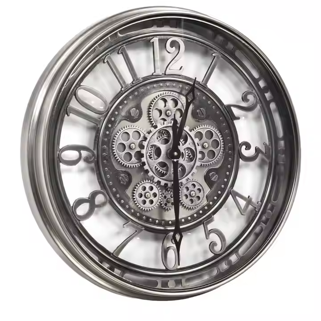 Vintage Wall Clock Handmade Antique Classic Design, Art Deco Style, High-Quality Quartz Clock for Small Home Hotel Decor