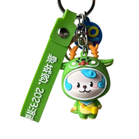 Breloque de sac en PVC 3D en forme de personnage enfantin joyeux, porte-clés mascotte de dessin animé pour cadeaux promotionnels de maternelle