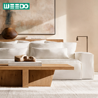 Minimalistisches Polsterstoff-Sofa-Set mit breiten Armlehnen, weichen Kissen, Couch-Sektionen, Wohnzimmermöbel, Lounge-Sitzgelegenheiten