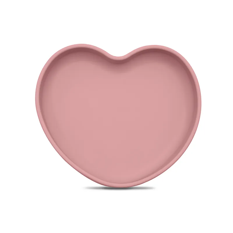 Baby Silicone Suction Silicone Plate Cute Heart Shape Modern Children BPA Silicone Suction Kids Ding Tableware Party Plates