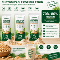 Protéine de pois chiches en sachet individuel 30g – Poudre protéinée végétale végane pour la gym, l'hôtel, les voyages – Pour propriétaires de marques et distributeurs