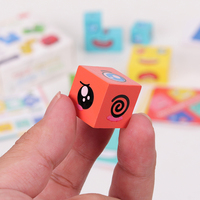 Jeu de construction familial personnalisé en bois, blocs magiques à faces changeantes, vente chaude