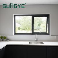SUNGYE AS2047 Hochwertiges Modernes Dreh-Kipp-Fenster Nach Außen Öffnendes Aluminiumlegierungs-Fenster Großes Glaspaneel für Villen