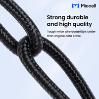 Kabel Data Charger OEM 3-in-1 3A Fast Charging Nylon Braid 100W PD Type-C ke Type-C Tembaga Murni untuk iPhone 16 15 14 Pro