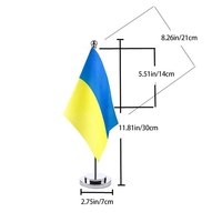 Drapeau en polyester et plastique en forme de diamant, style volant, imprimé par transfert thermique, personnalisable avec votre logo, 14x21cm, avec support de bureau.