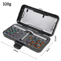 Jeu de tournevis à cliquet magnétique nickelé VETOOL, acier S2, lot de 24 pièces, outil multifonctionnel pour la réparation de téléphones portables