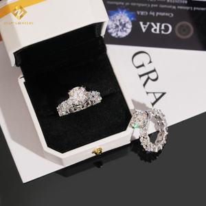 เครื่องประดับสุดหรูพร้อมแหวนเพชรโมอิสซาไนต์ทรงกลม925แหวนหมั้นเพชรโมอิสซาไนต์เงินแท้สำหรับผู้หญิงผ่านการทดสอบเพชรที่ผ่านมา - Product Image 3