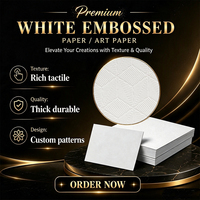 Papier d'art spécial texturé en blocs carrés blancs, embossé, matériaux recyclés, personnalisable pour boîte cadeau haut de gamme universelle