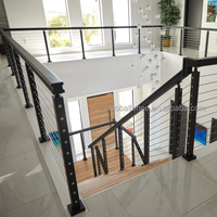 Reilbu Balustrade de terrasse moderne en acier inoxydable avec câble pour l'intérieur de la maison
