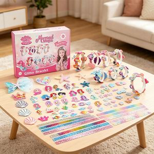 ชุดอุปกรณ์ตกแต่งผมสำหรับสาววัยรุ่นน่ารัก DIY ชุดทำที่คาดผม สร้อยข้อมือ โบว์ผีเสื้อ การ์ตูน ของชำร่วยงานปาร์ตี้ แพ็คของขวัญ - Product Image 6
