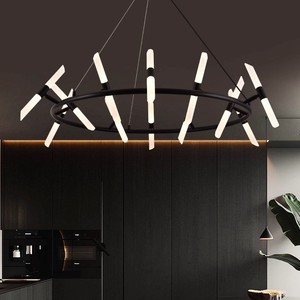 Lustre suspendu moderne à LED 24 ampoules Lustre à <span class=keywords><strong>suspension</strong></span> en or avec <span class=keywords><strong>forme</strong></span> longue en fer à têtes multiples pour un usage domestique - Product Image 5