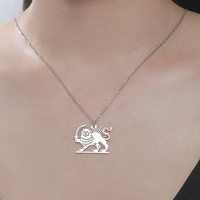 Collier Lion et Soleil de l'Empire Persan, Collier Vintage Lion Royal de Perse, Collier en Acier Inoxydable Symbole Historique Persan