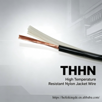 Cable THHN THWN de 10, 12 y 14 AWG, conductor de cobre trenzado, aislamiento de PVC y revestimiento de nailon, cable eléctrico