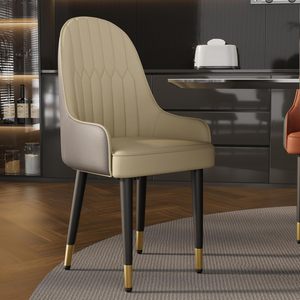 High-quality Western Restaurant <strong>Chairs</strong> Modern <strong>Dining</strong> <strong>Chair</strong> Comfortable Padded Leather with Metal Leg Restaurant Grey White <strong>Cream</strong> - Product Image 4