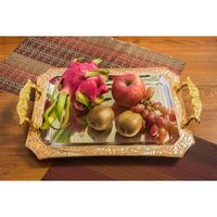 Fabriek Groothandel Luxe Bruiloft Decoratie Goud Metalen Fruit Serveren Restaurant Dienblad