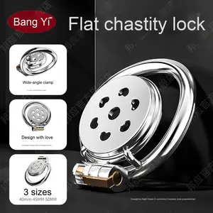 Ультракомпактный плоский замок целомудрия в форме птичьей клетки, возбуждающая SM-игрушка для мужчин, для тренировки CB-замка, с изогнутым кольцевым замком-фиксатором, дилдо для сдерживания - Product Image 2