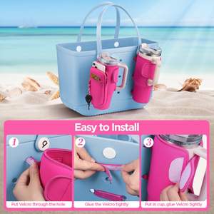 Portavasos Bogg Bag para bebidas Stanley de 40/30 oz con bolsillo para teléfono y gancho para llaves, compatible con bolsos de playa Simply Southern Simple Modern Tote. - Product Image 6