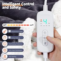 Couverture chauffante portable d'hiver avec poches pour les pieds et capuche – Plaid électrique portable 8 réglages de chaleur, 1 à 10 heures, arrêt automatique, en flanelle