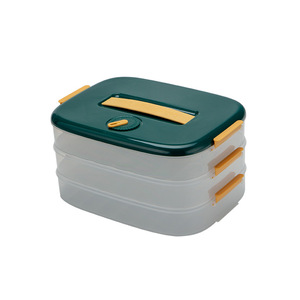 Dumpling <b>Box</b> Food Grade <b>Freezer</b> Container Multi Layer Quick Freeze Storage For Home Refrigerator Rectangle Clip On Lid - Product Image 4