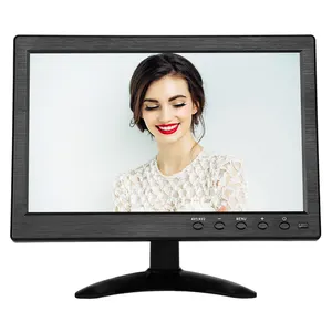 Monitor industrial de mesa para PCs, monitor de TV CCTV de 10 polegadas com VGA, BNC, HDMI, AV USB, tela LED de 10,1 polegadas 1280x800 IPS