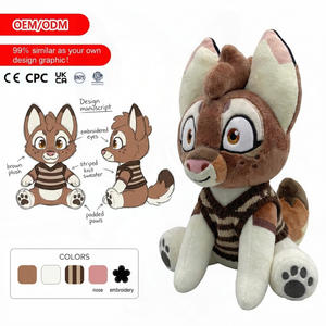 Jouets en peluche personnalisés OEM/ODM, modèle très fidèle <span class=keywords><strong>Renard</strong></span> aux grands yeux en pull, pantoufles Gabby Dollhouse Anime, porte-clés en peluche personnalisé - Product Image 1