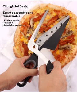 Forbici per <span class=keywords><strong>Pizza</strong></span> in Acciaio Inox, Spatola da Forno Staccabile 2 in 1, Forbici da Cucina per Tagliare e Servire la <span class=keywords><strong>Pizza</strong></span>, Utensile per Cucina Domestica - Product Image 2