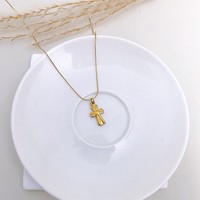 Pendentif croix à petit motif, accessoire simple et haut de gamme, collier pour femmes