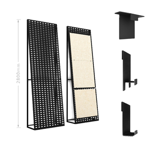 Sản xuất miễn phí đứng Gốm Đá Rack hiển thị đứng sàn kim loại phong cách gạch kệ trưng bày cho showroom - Product Image 1