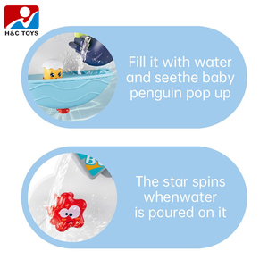 Bébé jouer jouets pulvérisation d'eau baignoire <span class=keywords><strong>ventouse</strong></span> jouets en plastique sûr pingouin château jeu d'eau pour la baignade - Product Image 2