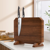 Porte-couteaux magnétique en bois d'acacia et résine époxy, design personnalisé, nouveau modèle, support de rangement magnétique pour couteaux de cuisine, porte-couteaux en bois