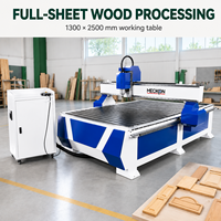 Machine de fraisage CNC pour le bois, 3 axes, commande DSP, 3,5 kW, table de travail 1300x2500 mm, PLC/boîte de vitesses, certifiée CE ISO9001, garantie 1 an