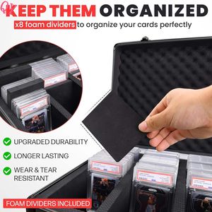 Caja de Almacenamiento para Tarjetas Graduadas Q Y 140+ de 4 Filas, Estuche para Tarjetas Graduadas, Estuche de Almacenamiento para Tarjetas, Aluminio - Product Image 2